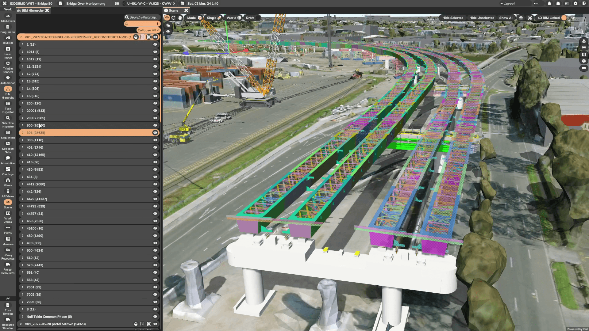 Westgate Tunnel Project - 4D BIM visualization with construction schedule