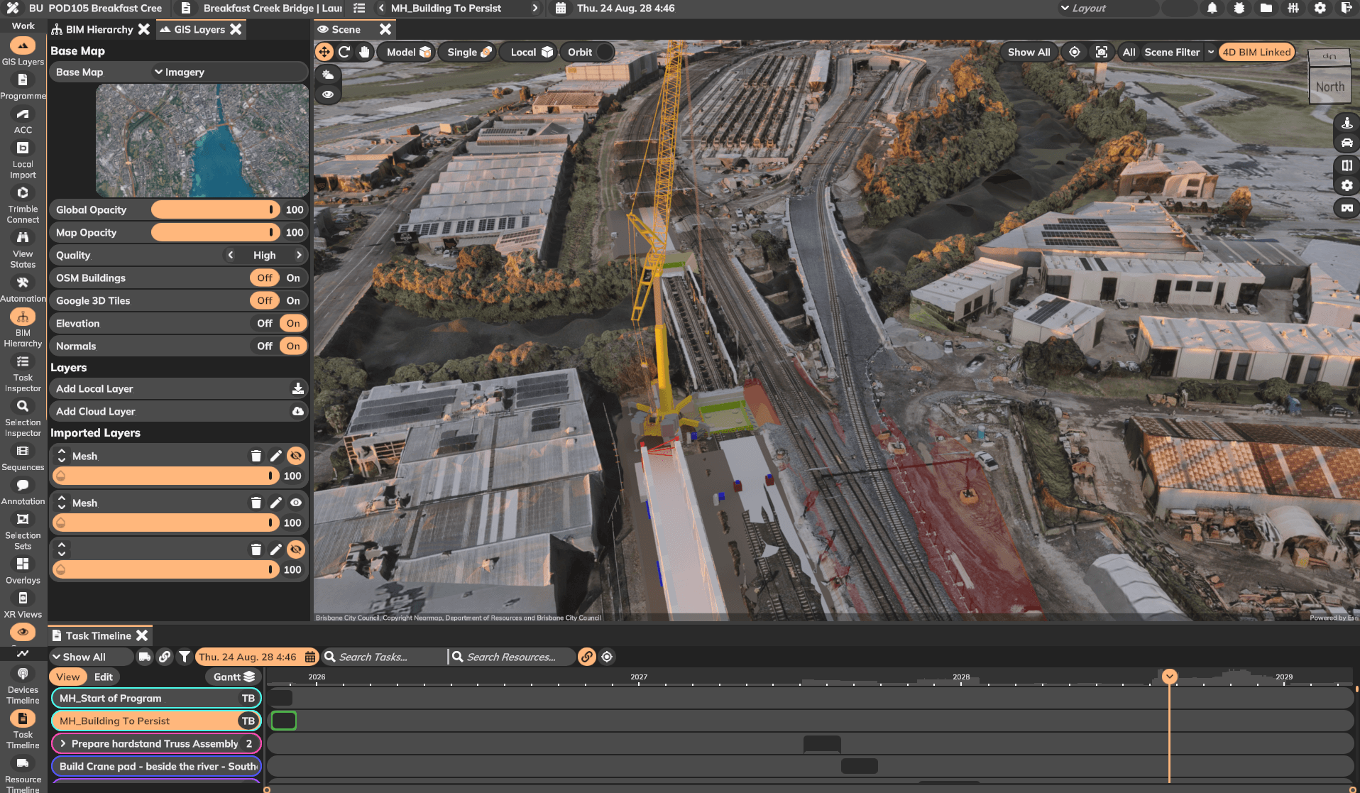 ToBe Builder - 4D construction planning with GIS, BIM and schedule integration